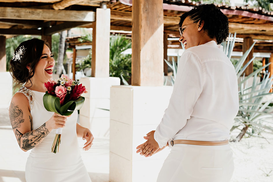 Two Girls Wedding at Excellence Playa Mujeres Cancun Mexico