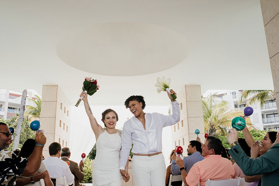 Two Girls Wedding at Excellence Playa Mujeres Cancun Mexico