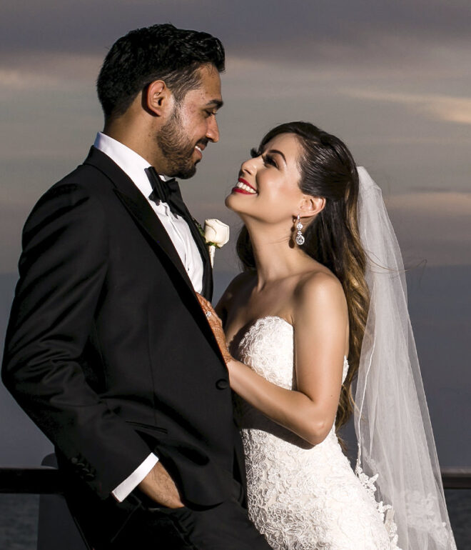 Luxury Hindu wedding couple portrait in Tuscany, Italy