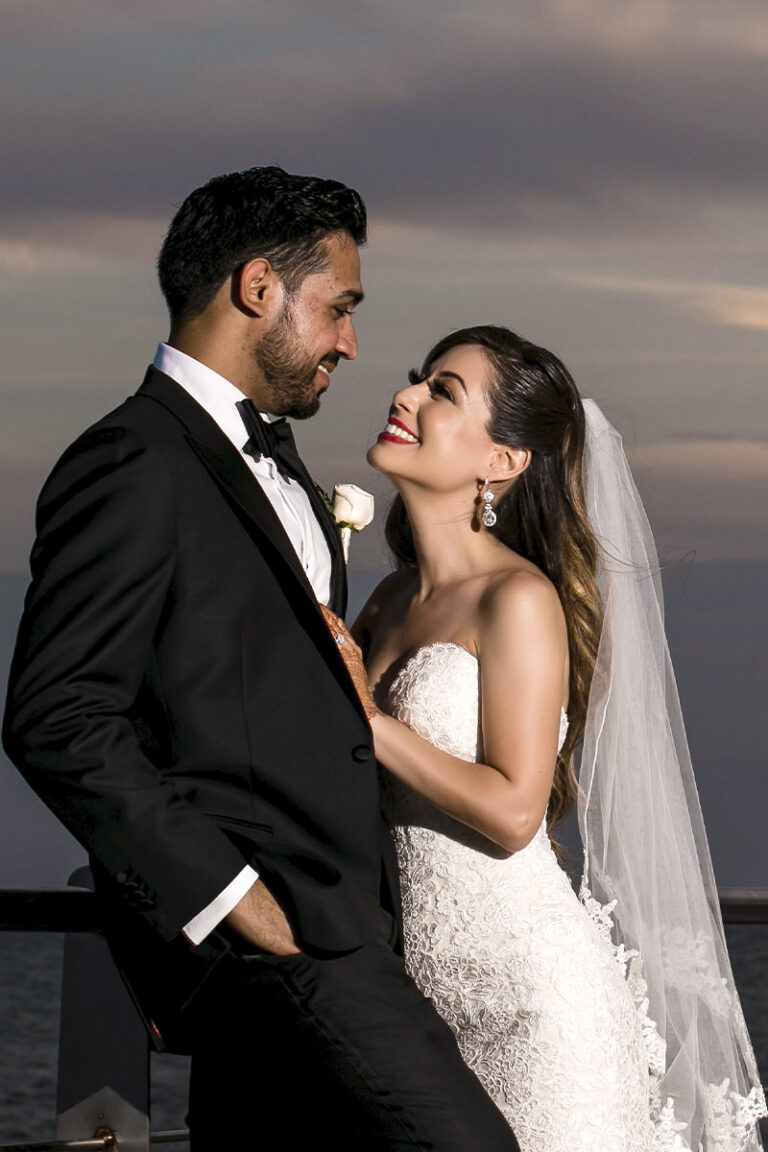 Luxury Hindu wedding couple portrait in Tuscany, Italy