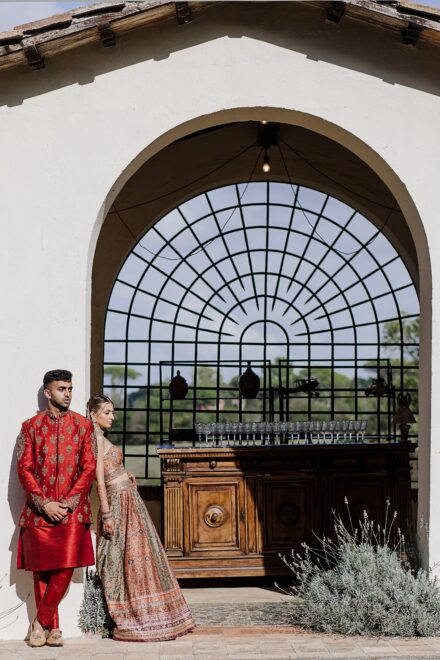 Candid moment of Reeya and Neil dancing and laughing during their Sangeet celebration at Villa Piccolomini