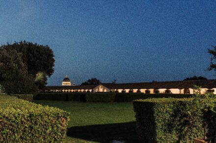 Reeya and Neil under the warm lights of Villa Piccolomini, closing their unforgettable Sangeet night in Rome.