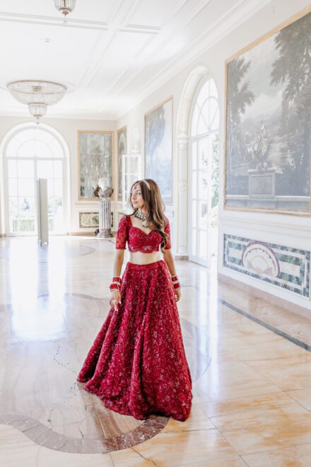 Reeya getting ready for her wedding at Villa Miani, surrounded by light, details, and elegance.