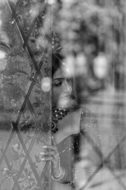 Emotional moment between Reeya and Neil before their wedding ceremony at Villa Miani, Rome.