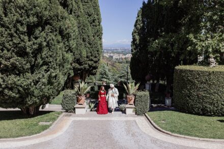 Panoramic view of Rome from Villa Miani, the perfect setting for Reeya and Neil’s destination wedding.