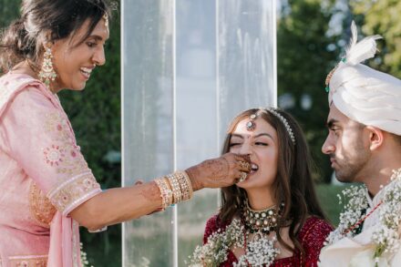 Wedding ceremony at Villa Miani with Reeya and Neil exchanging vows under the Italian sunlight.