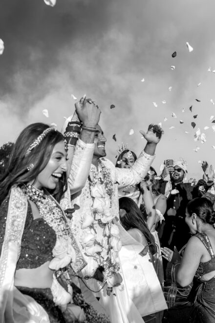 Wedding ceremony at Villa Miani with Reeya and Neil exchanging vows under the Italian sunlight.