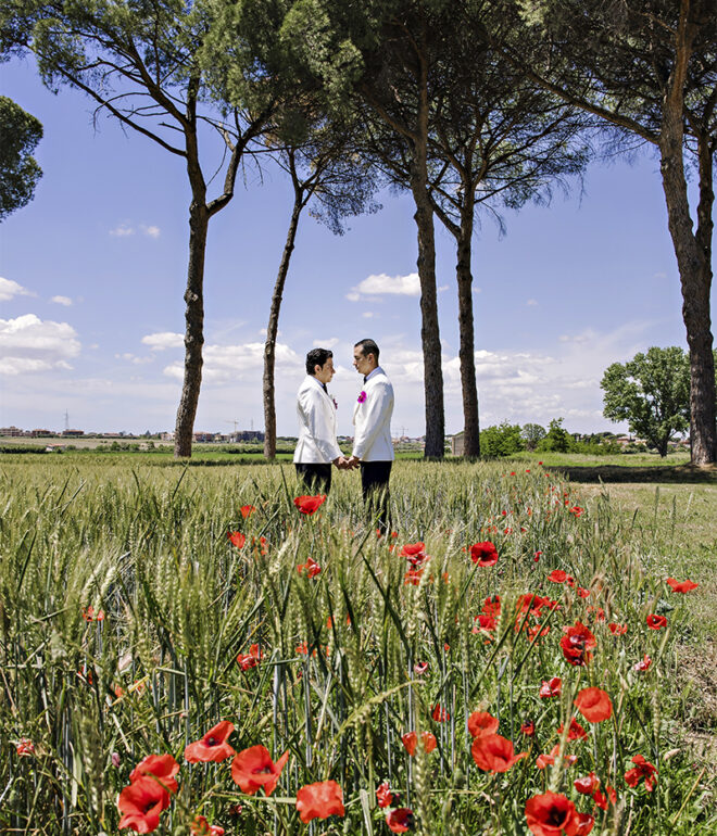 Destination wedding at Tenuta Pantano Borghese near Rome, Italy
